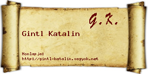 Gintl Katalin névjegykártya